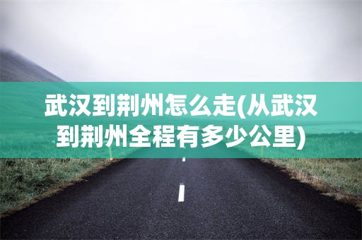 武汉到荆州怎么走(从武汉到荆州全程有多少公里)