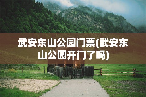 武安东山公园门票(武安东山公园开门了吗)
