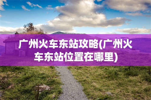 广州火车东站攻略(广州火车东站位置在哪里)