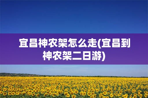 宜昌神农架怎么走(宜昌到神农架二日游)
