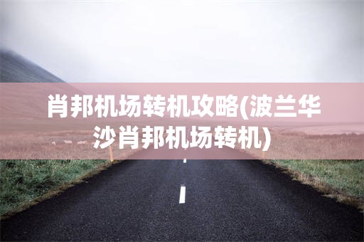 肖邦机场转机攻略(波兰华沙肖邦机场转机)