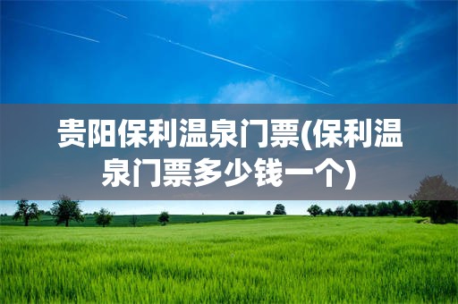 贵阳保利温泉门票(保利温泉门票多少钱一个)