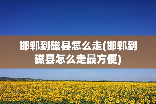 邯郸到磁县怎么走(邯郸到磁县怎么走最方便)