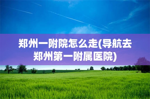 郑州一附院怎么走(导航去郑州第一附属医院)