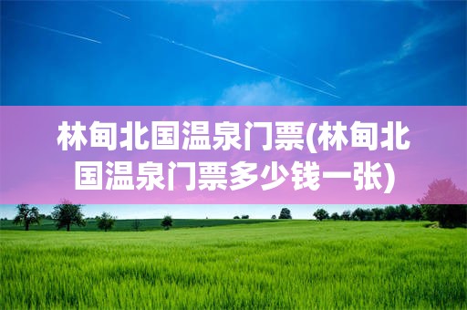 林甸北国温泉门票(林甸北国温泉门票多少钱一张)