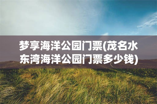 梦享海洋公园门票(茂名水东湾海洋公园门票多少钱)