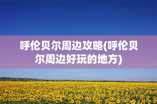 呼伦贝尔周边攻略(呼伦贝尔周边好玩的地方)