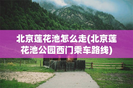 北京莲花池怎么走(北京莲花池公园西门乘车路线)