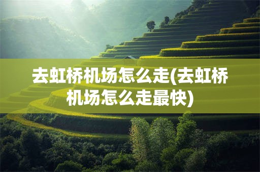 去虹桥机场怎么走(去虹桥机场怎么走最快)