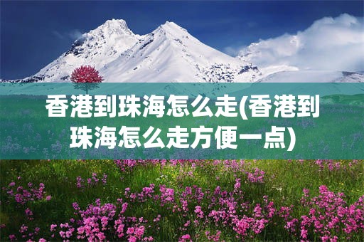 香港到珠海怎么走(香港到珠海怎么走方便一点)