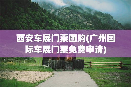 西安车展门票团购(广州国际车展门票免费申请)