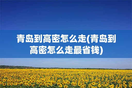 青岛到高密怎么走(青岛到高密怎么走最省钱)