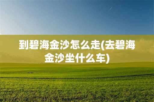 到碧海金沙怎么走(去碧海金沙坐什么车)