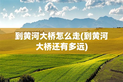到黄河大桥怎么走(到黄河大桥还有多远)
