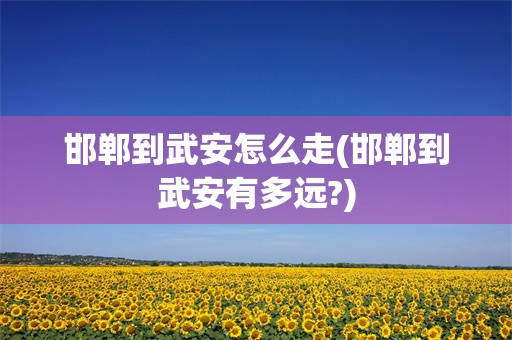 邯郸到武安怎么走(邯郸到武安有多远?)