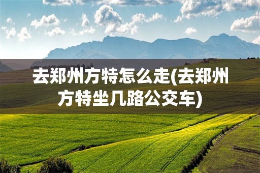 去郑州方特怎么走(去郑州方特坐几路公交车)