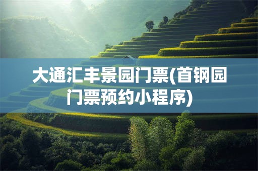 大通汇丰景园门票(首钢园门票预约小程序)