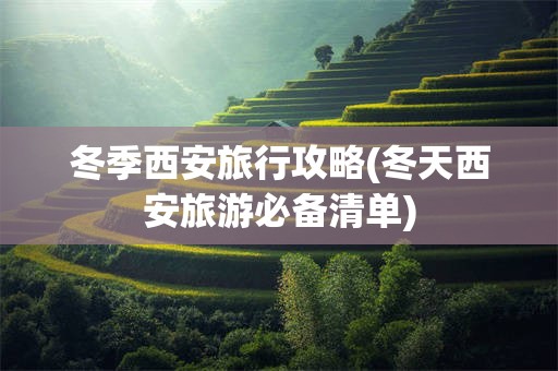 冬季西安旅行攻略(冬天西安旅游必备清单)