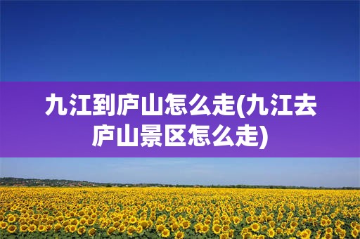 九江到庐山怎么走(九江去庐山景区怎么走)