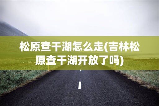 松原查干湖怎么走(吉林松原查干湖开放了吗)