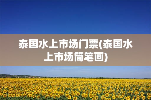 泰国水上市场门票(泰国水上市场简笔画)