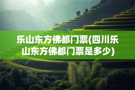 乐山东方佛都门票(四川乐山东方佛都门票是多少)