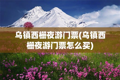 乌镇西栅夜游门票(乌镇西栅夜游门票怎么买)