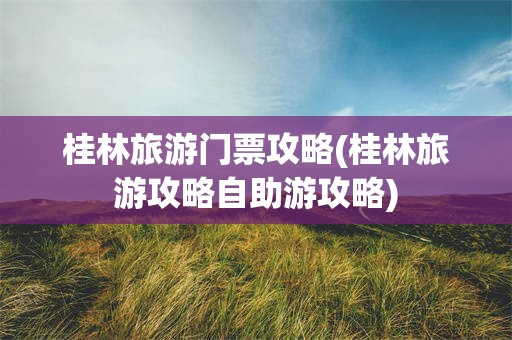 桂林旅游门票攻略(桂林旅游攻略自助游攻略)