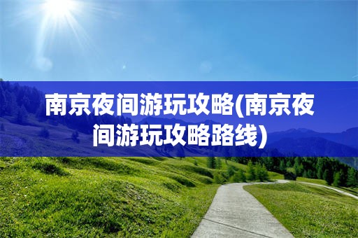 南京夜间游玩攻略(南京夜间游玩攻略路线)