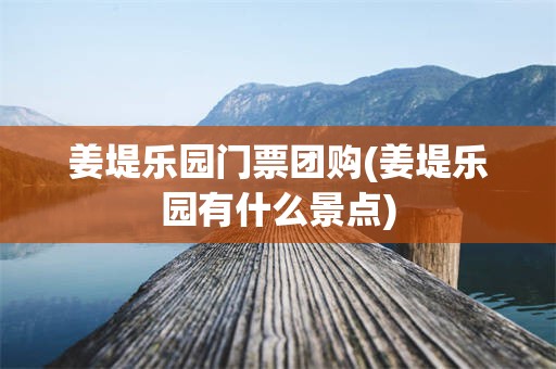 姜堤乐园门票团购(姜堤乐园有什么景点)