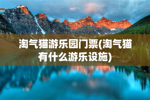 淘气猫游乐园门票(淘气猫有什么游乐设施)