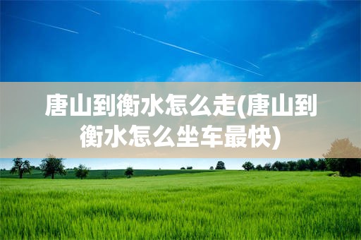 唐山到衡水怎么走(唐山到衡水怎么坐车最快)