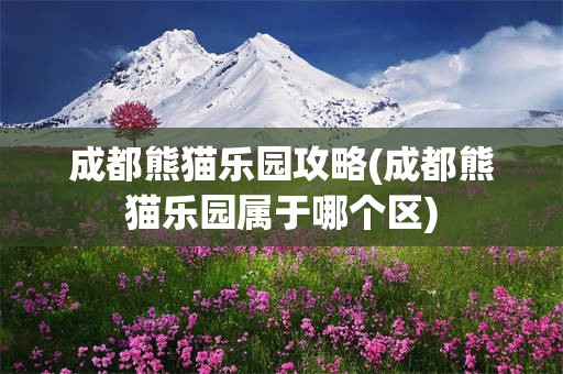 成都熊猫乐园攻略(成都熊猫乐园属于哪个区)