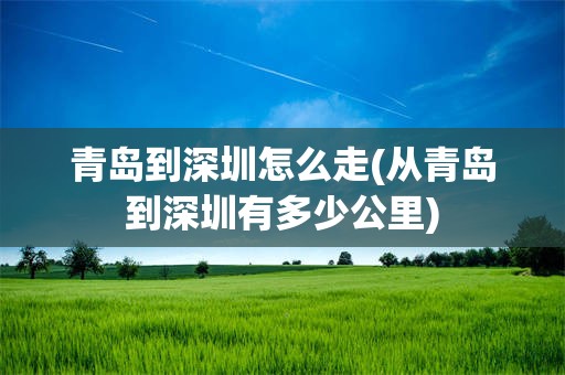 青岛到深圳怎么走(从青岛到深圳有多少公里)