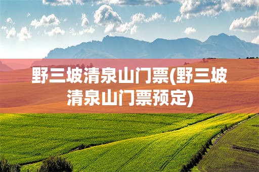 野三坡清泉山门票(野三坡清泉山门票预定)