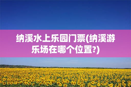 纳溪水上乐园门票(纳溪游乐场在哪个位置?)