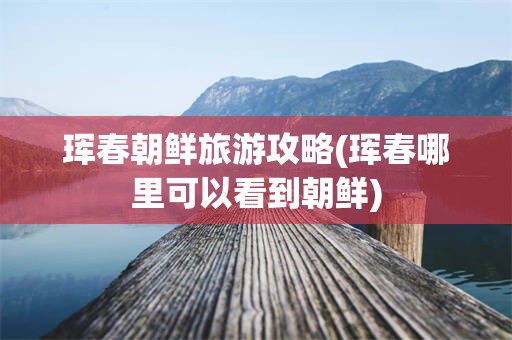 珲春朝鲜旅游攻略(珲春哪里可以看到朝鲜)