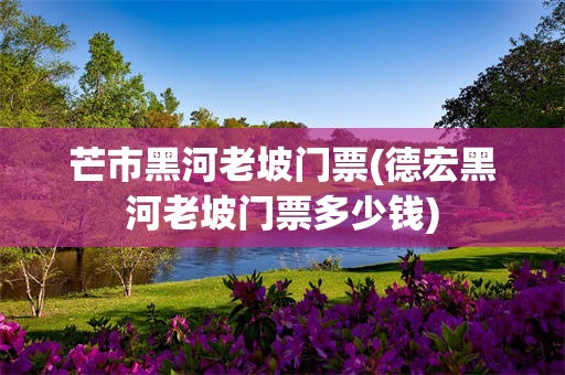 芒市黑河老坡门票(德宏黑河老坡门票多少钱)