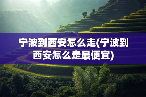 宁波到西安怎么走(宁波到西安怎么走最便宜)