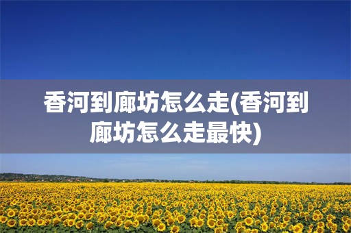 香河到廊坊怎么走(香河到廊坊怎么走最快)