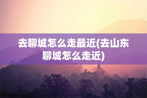 去聊城怎么走最近(去山东聊城怎么走近)