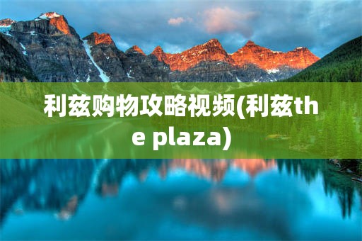 利兹购物攻略视频(利兹the plaza)