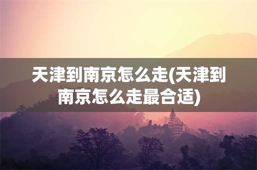 天津到南京怎么走(天津到南京怎么走最合适)