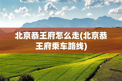 北京恭王府怎么走(北京恭王府乘车路线)