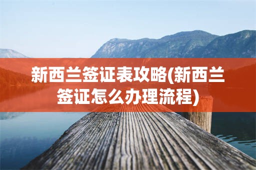 新西兰签证表攻略(新西兰签证怎么办理流程)