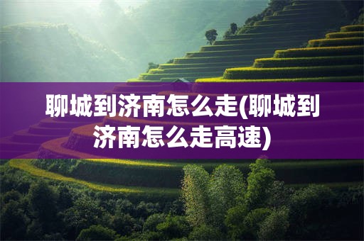 聊城到济南怎么走(聊城到济南怎么走高速)