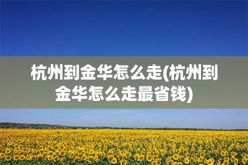 杭州到金华怎么走(杭州到金华怎么走最省钱)