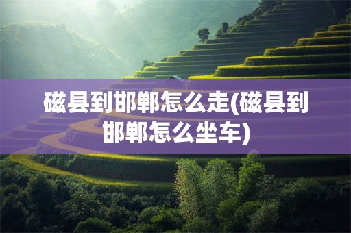 磁县到邯郸怎么走(磁县到邯郸怎么坐车)