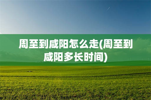 周至到咸阳怎么走(周至到咸阳多长时间)