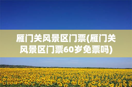 雁门关风景区门票(雁门关风景区门票60岁免票吗)